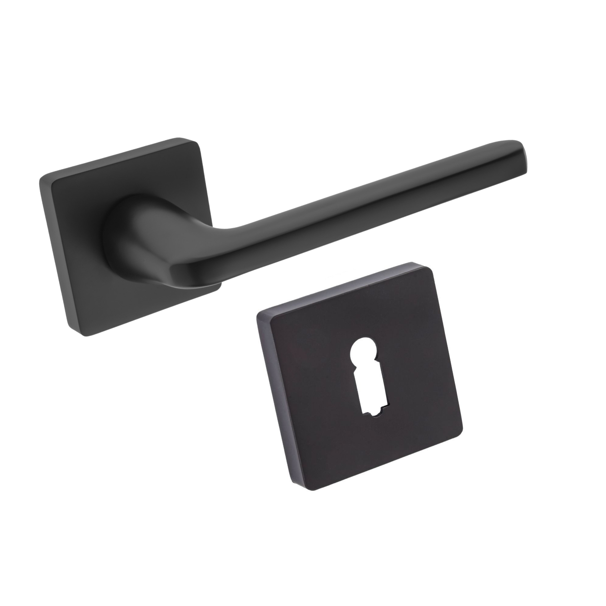 Komplet okuć Vena z kwadratowym szyldem w wersji KLUCZ kolor czarny