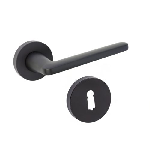 Komplet okuć Vena z okrągłym szyldem w wersji KLUCZ kolor czarny