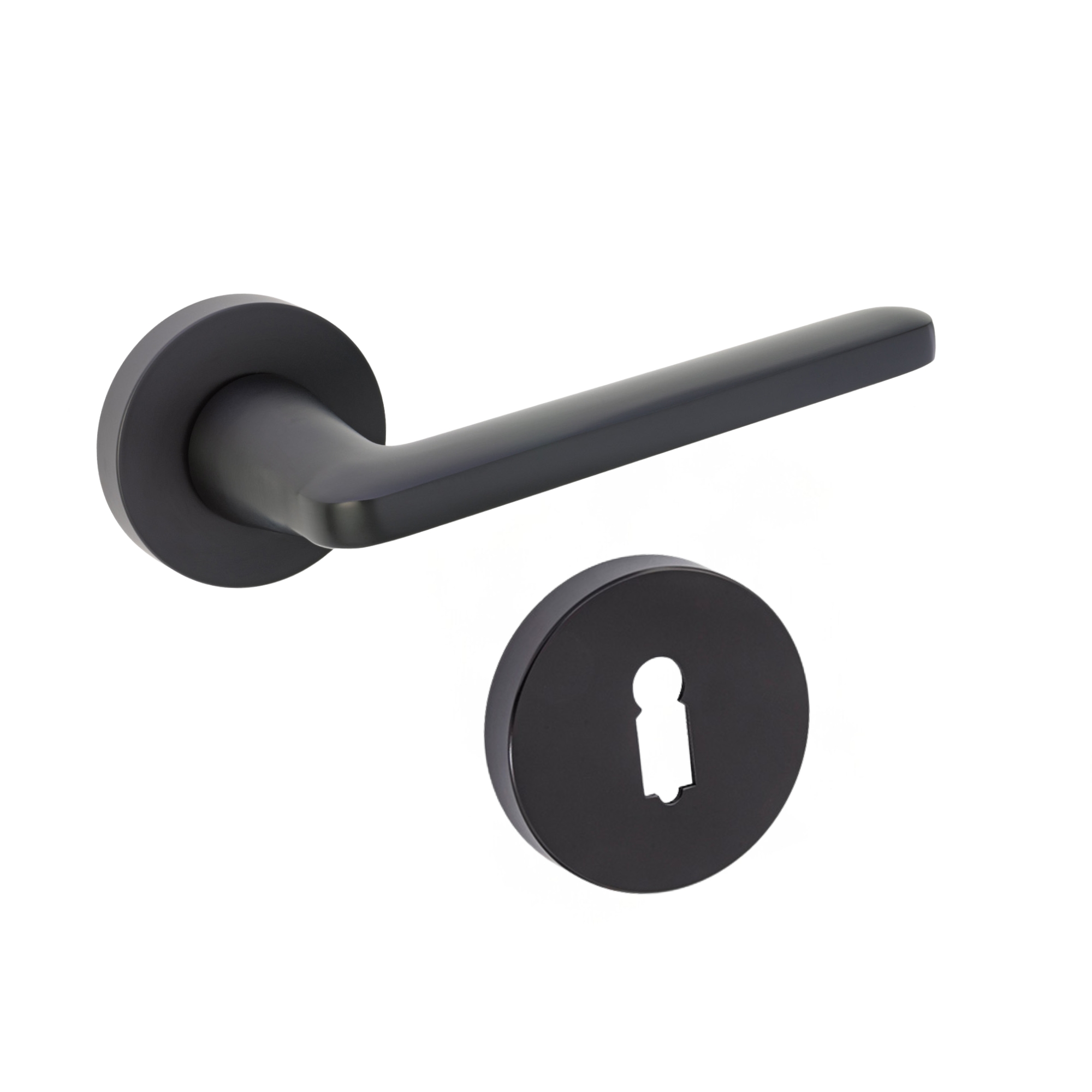Komplet okuć Vena z okrągłym szyldem w wersji KLUCZ kolor czarny