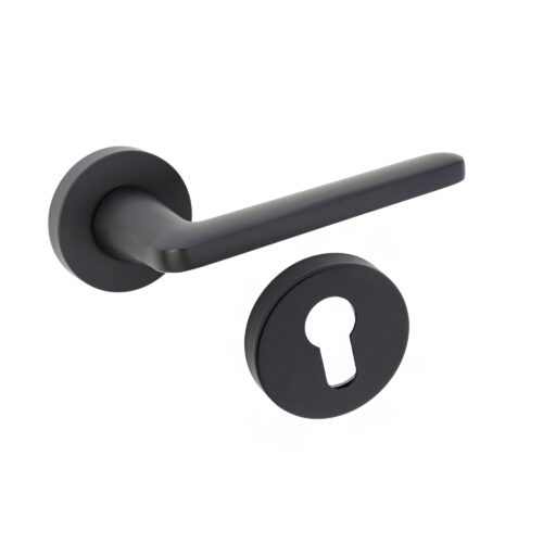 Komplet okuć Vena z okrągłym szyldem w wersji WB kolor czarny