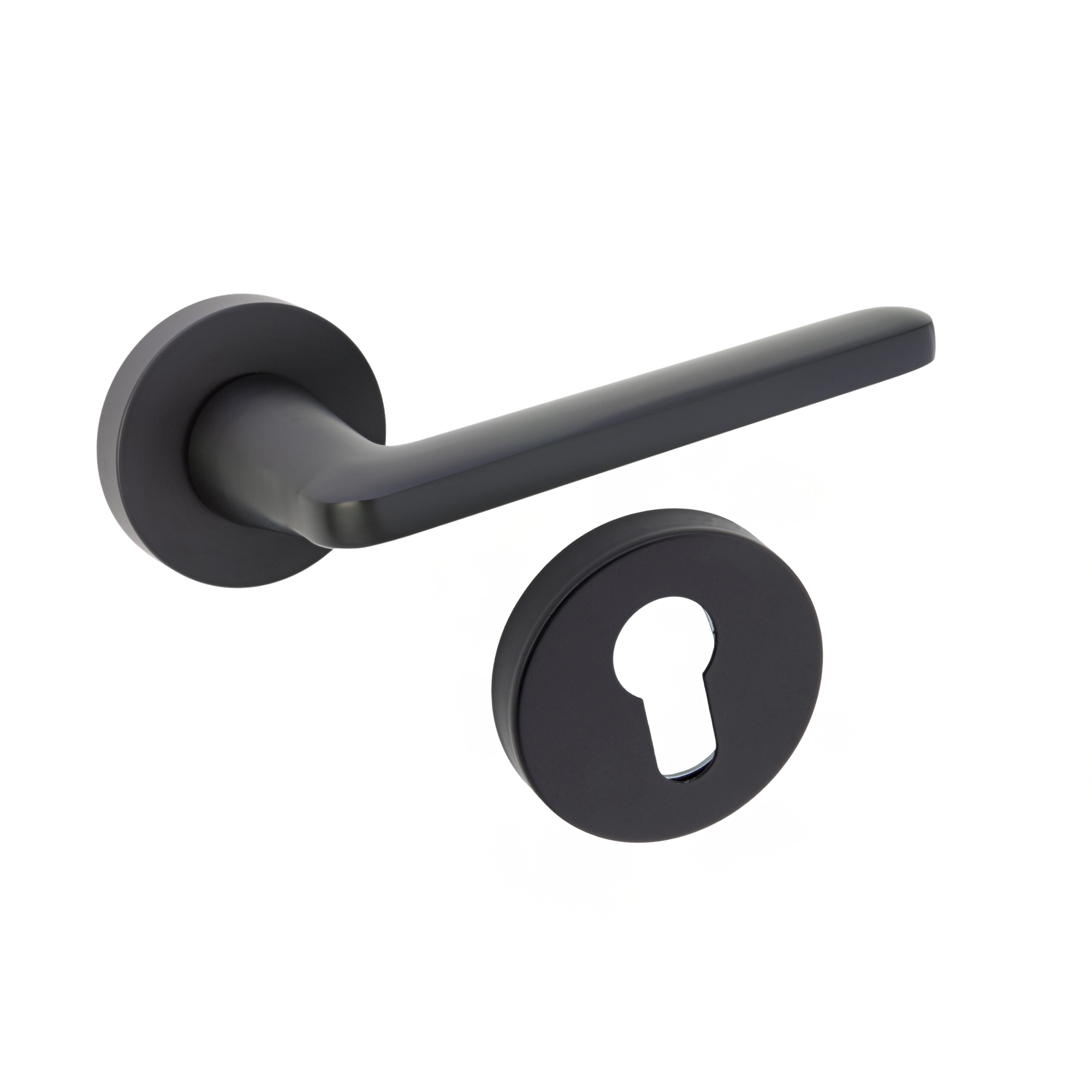 Komplet okuć Vena z okrągłym szyldem w wersji WB kolor czarny