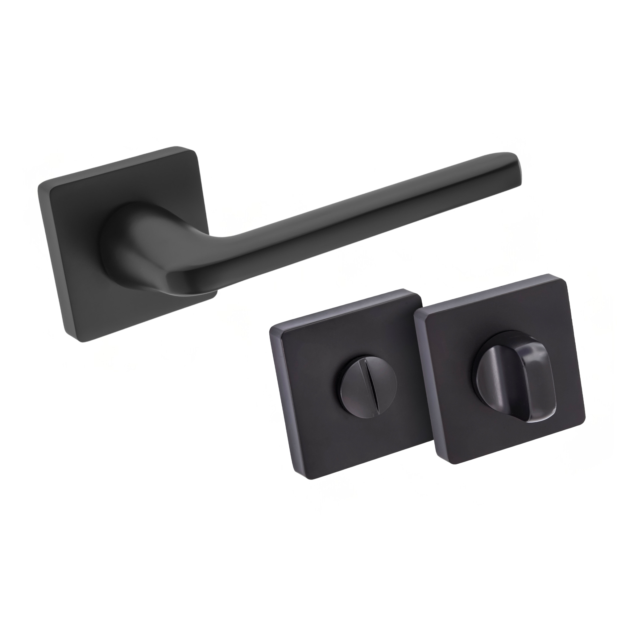 Komplet okuć Vena z kwadratowym szyldem w wersji WC kolor czarny