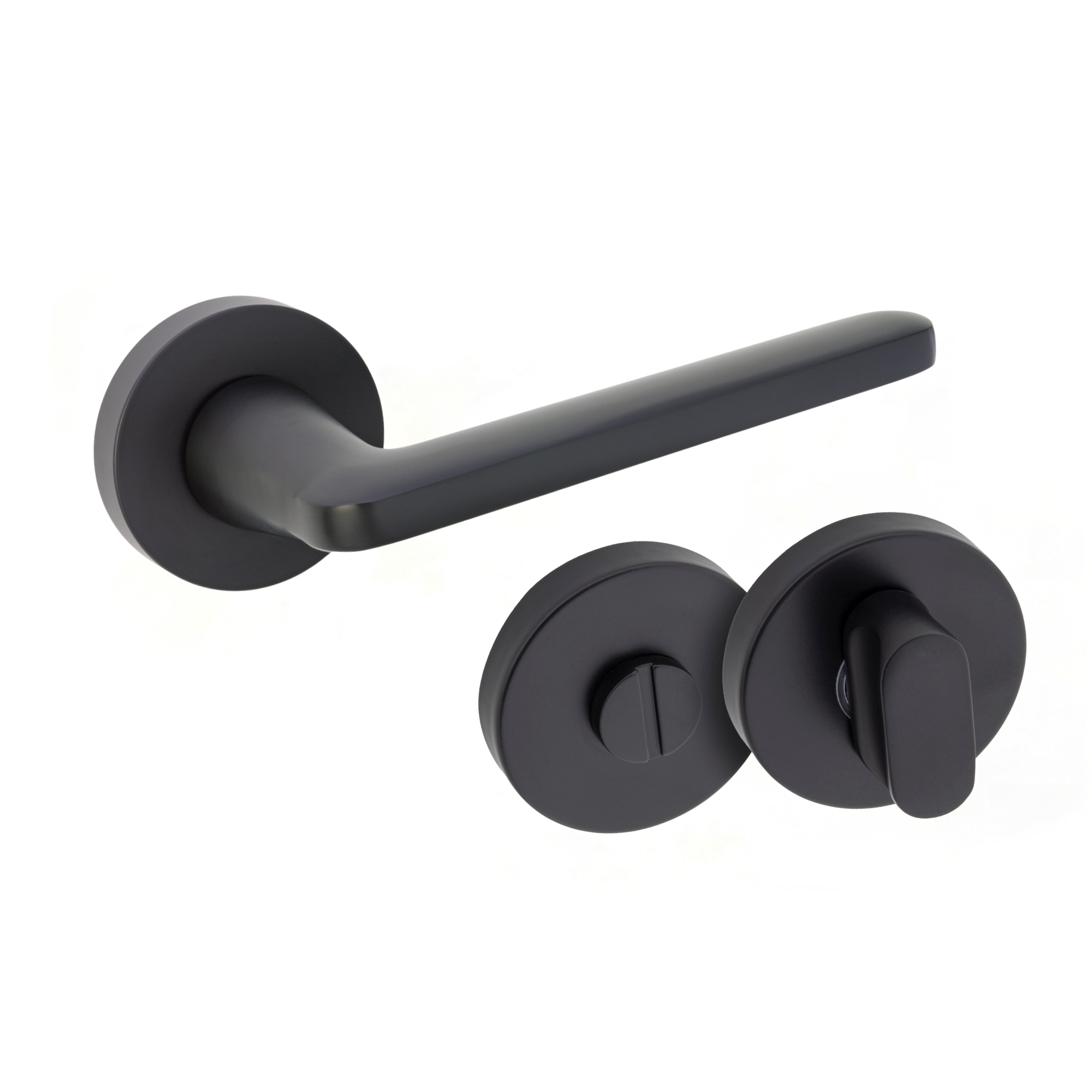 Komplet okuć Vena z okrągłym szyldem w wersji WC kolor czarny