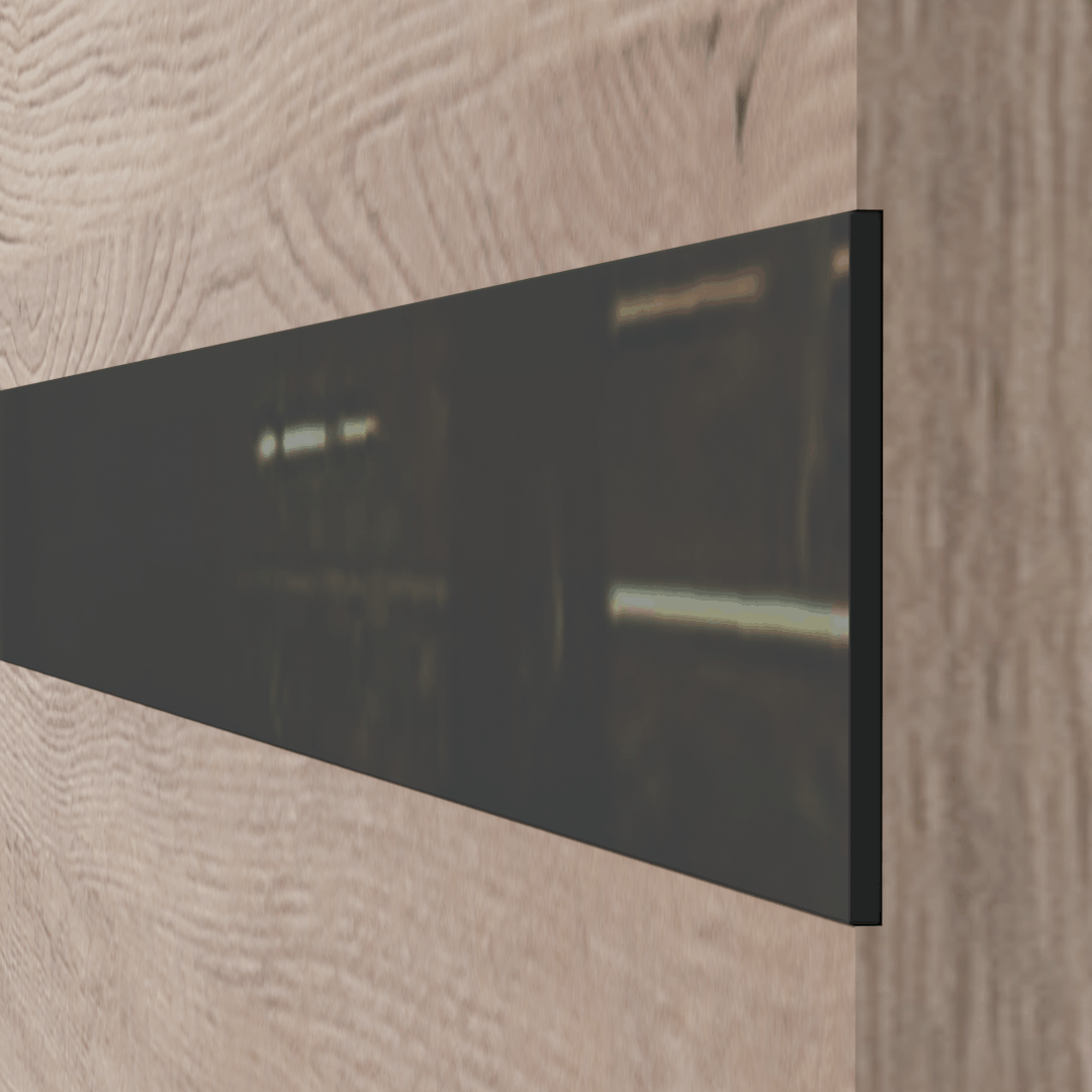 Detal czarnego szkła Lacobel