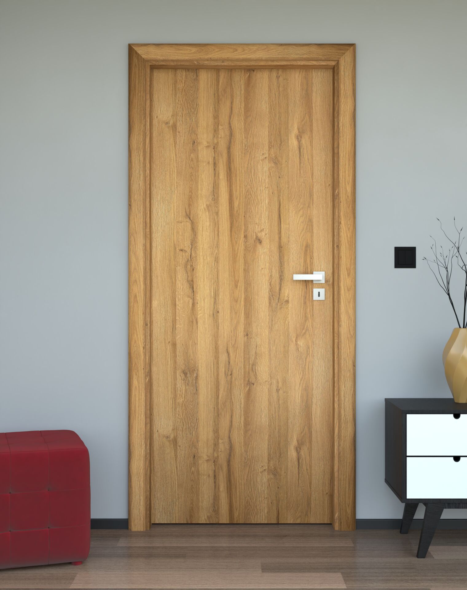 Drzwi wewnętrzne akustyczne Bastion Interior STD-01 z ościeżnicą