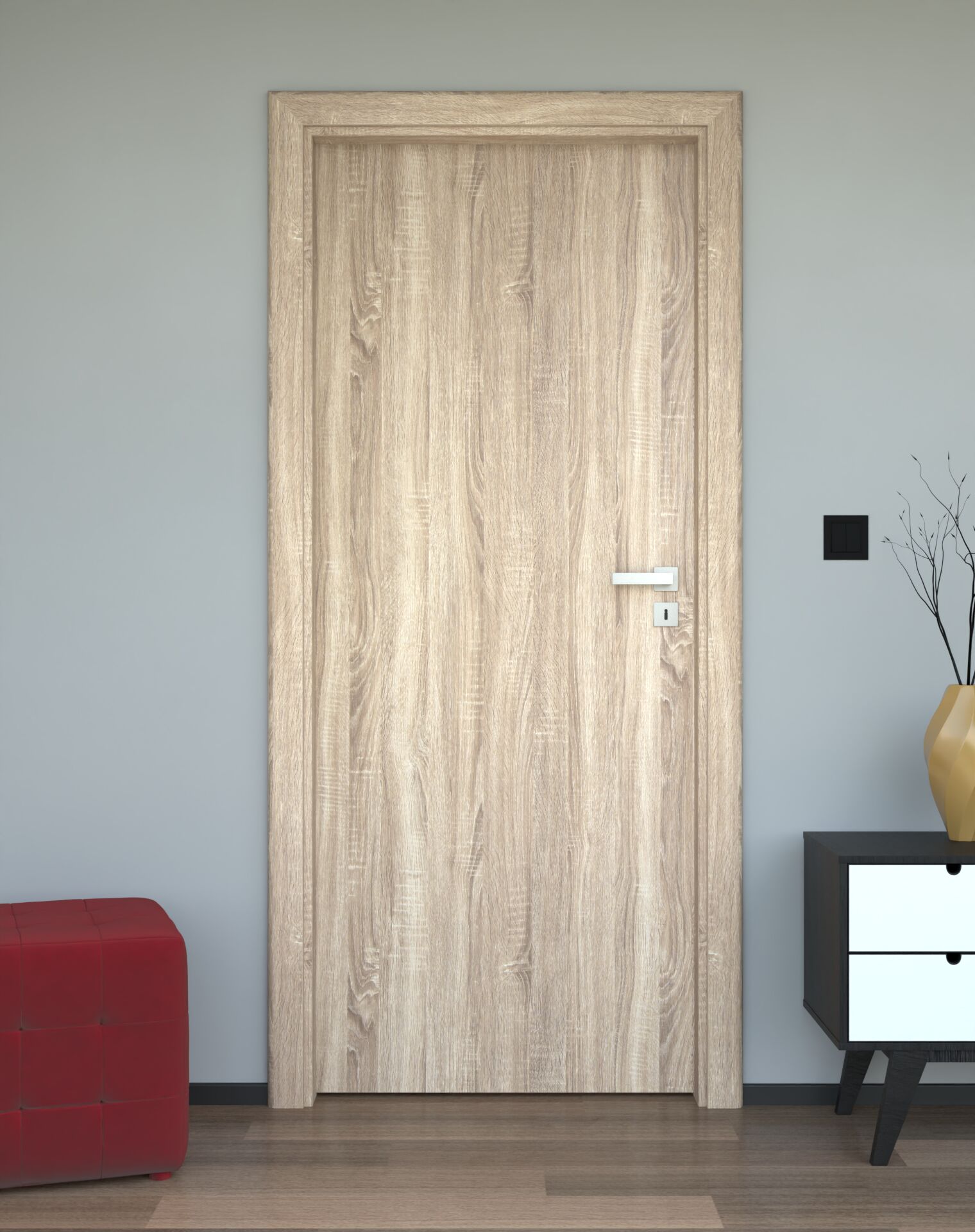 Drzwi wewnętrzne akustyczne Bastion Interior STD-01 z ościeżnicą