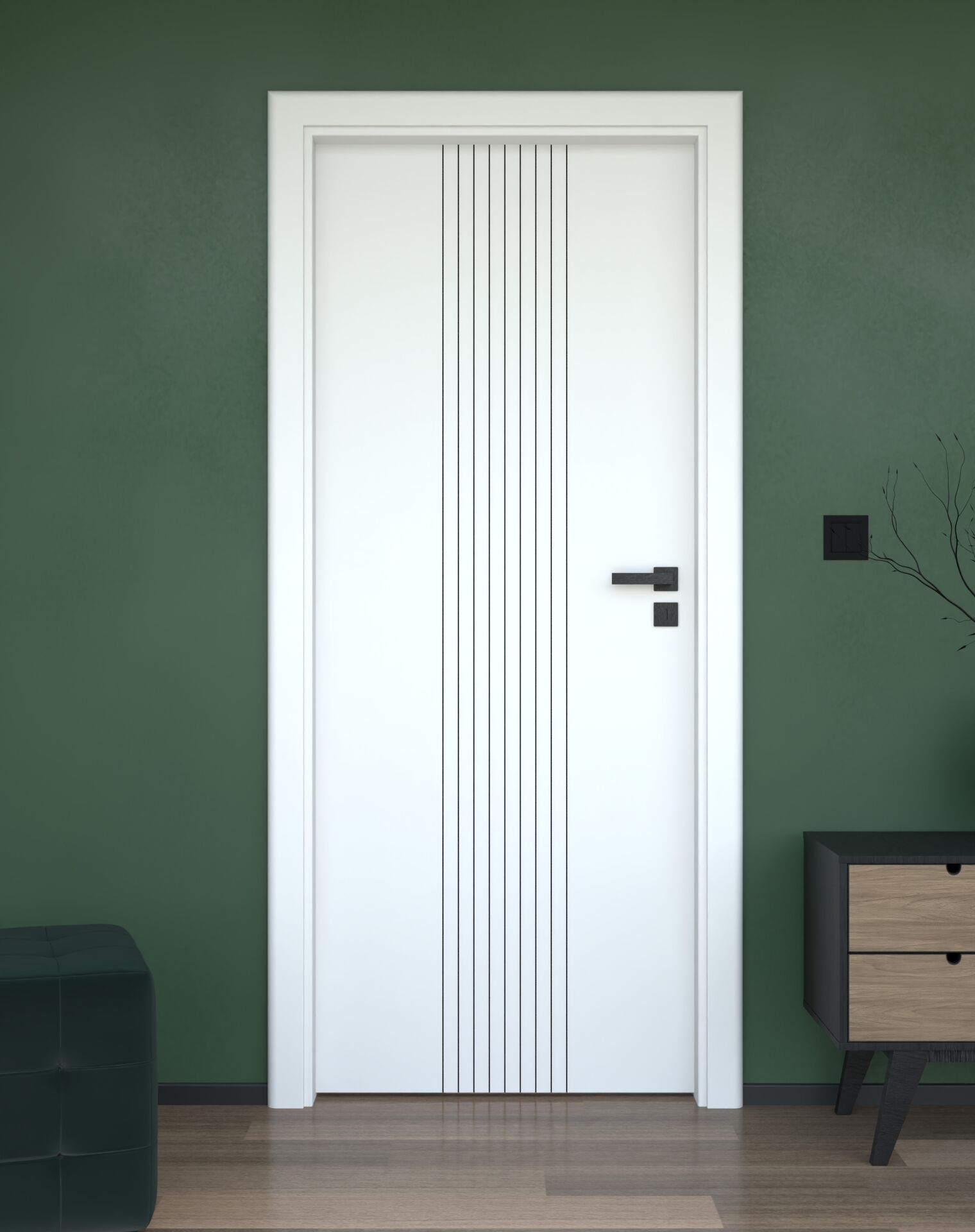 Drzwi wewnętrzne akustyczne Bastion Interior LUX-402 z ościeżnicą