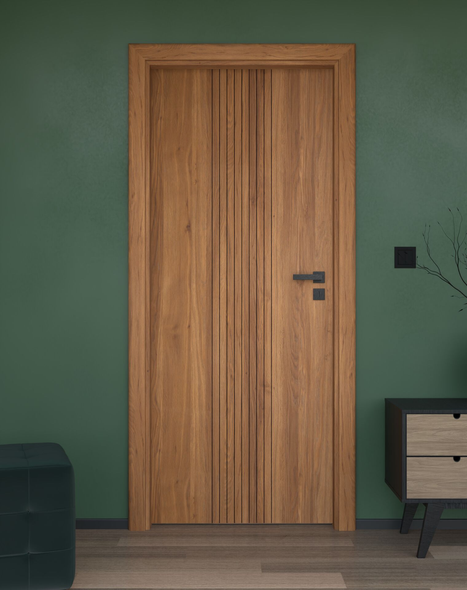 Drzwi wewnętrzne akustyczne Bastion Interior LUX-402 z ościeżnicą