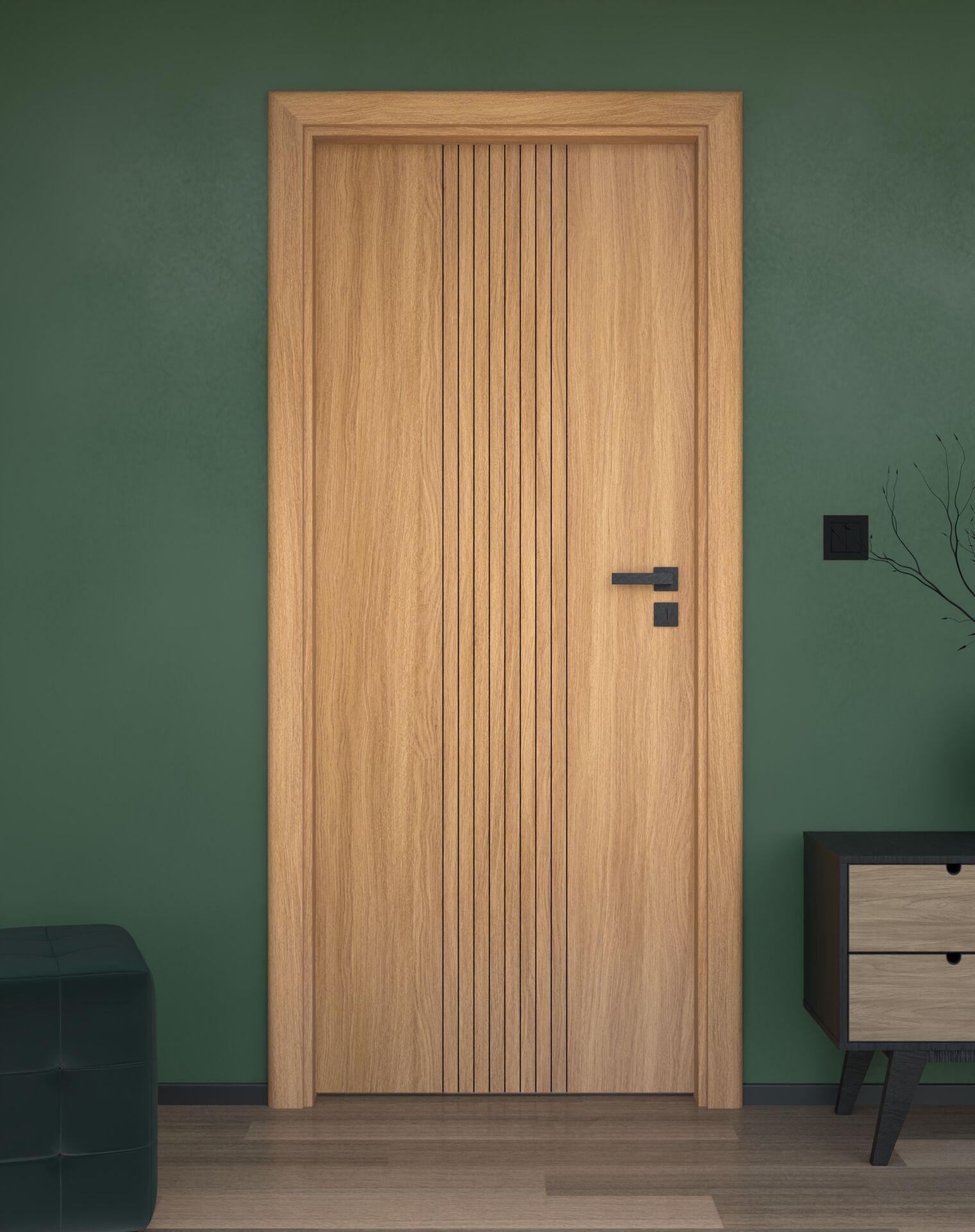 Drzwi wewnętrzne akustyczne Bastion Interior LUX-402 z ościeżnicą