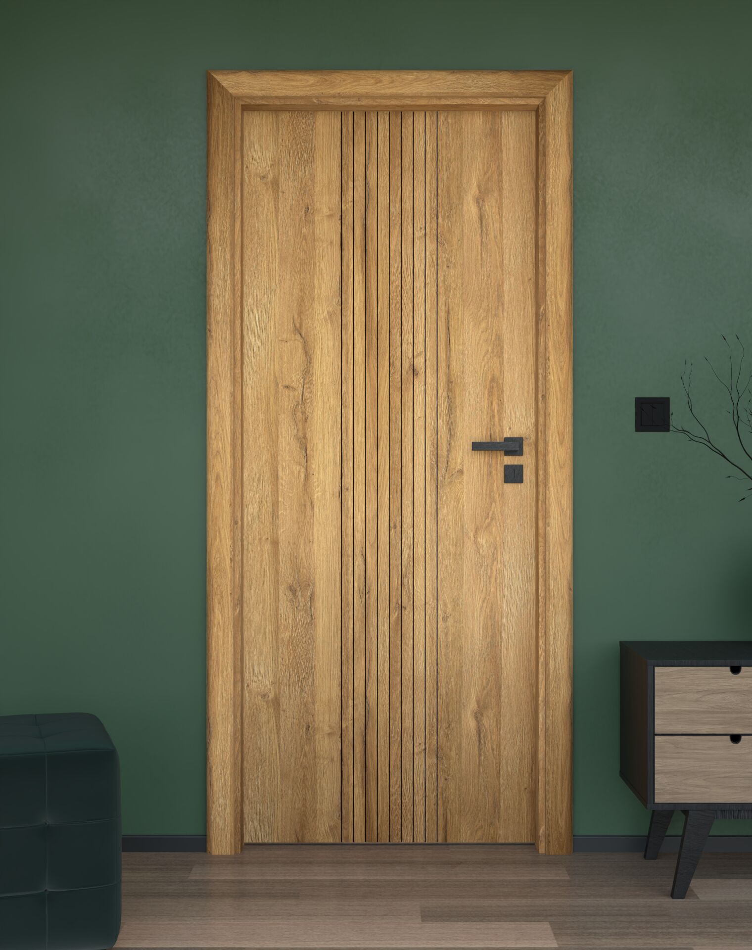 Drzwi wewnętrzne akustyczne Bastion Interior LUX-402 z ościeżnicą