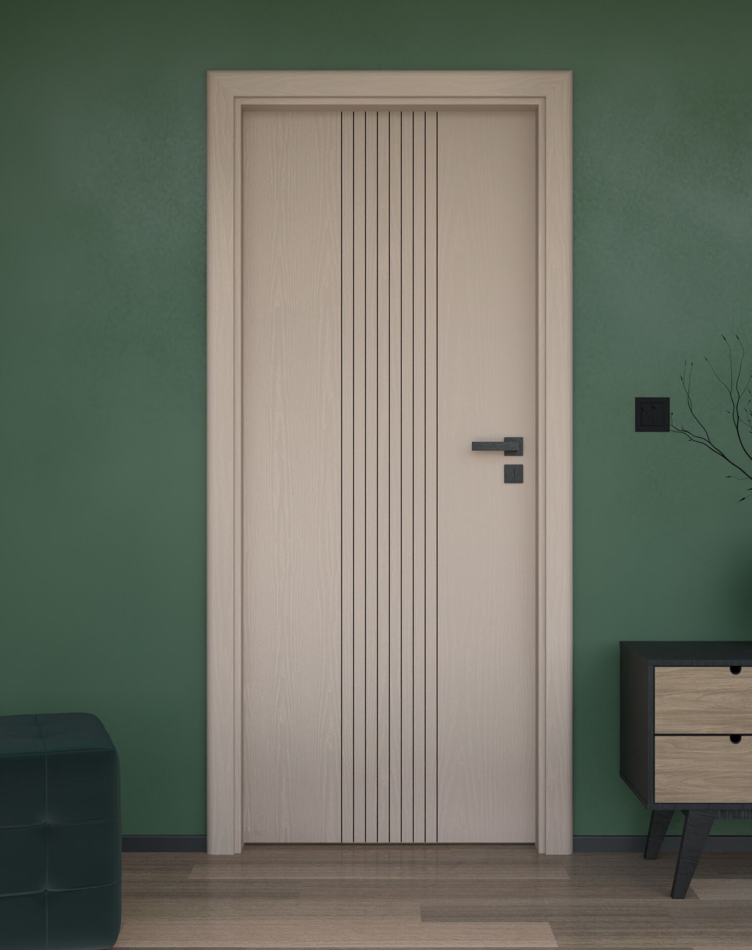 Drzwi wewnętrzne akustyczne Bastion Interior LUX-402 z ościeżnicą