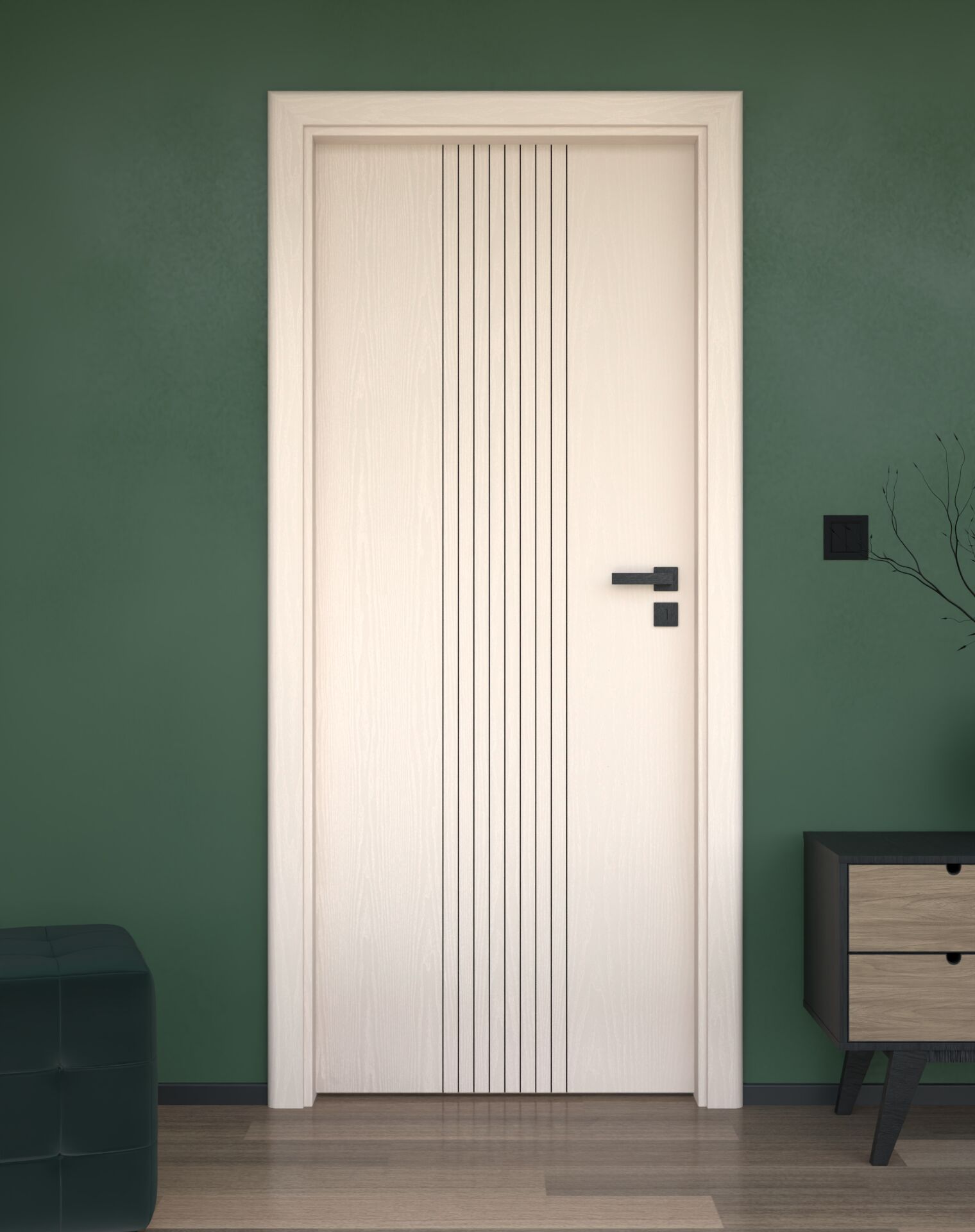 Drzwi wewnętrzne akustyczne Bastion Interior LUX-402 z ościeżnicą