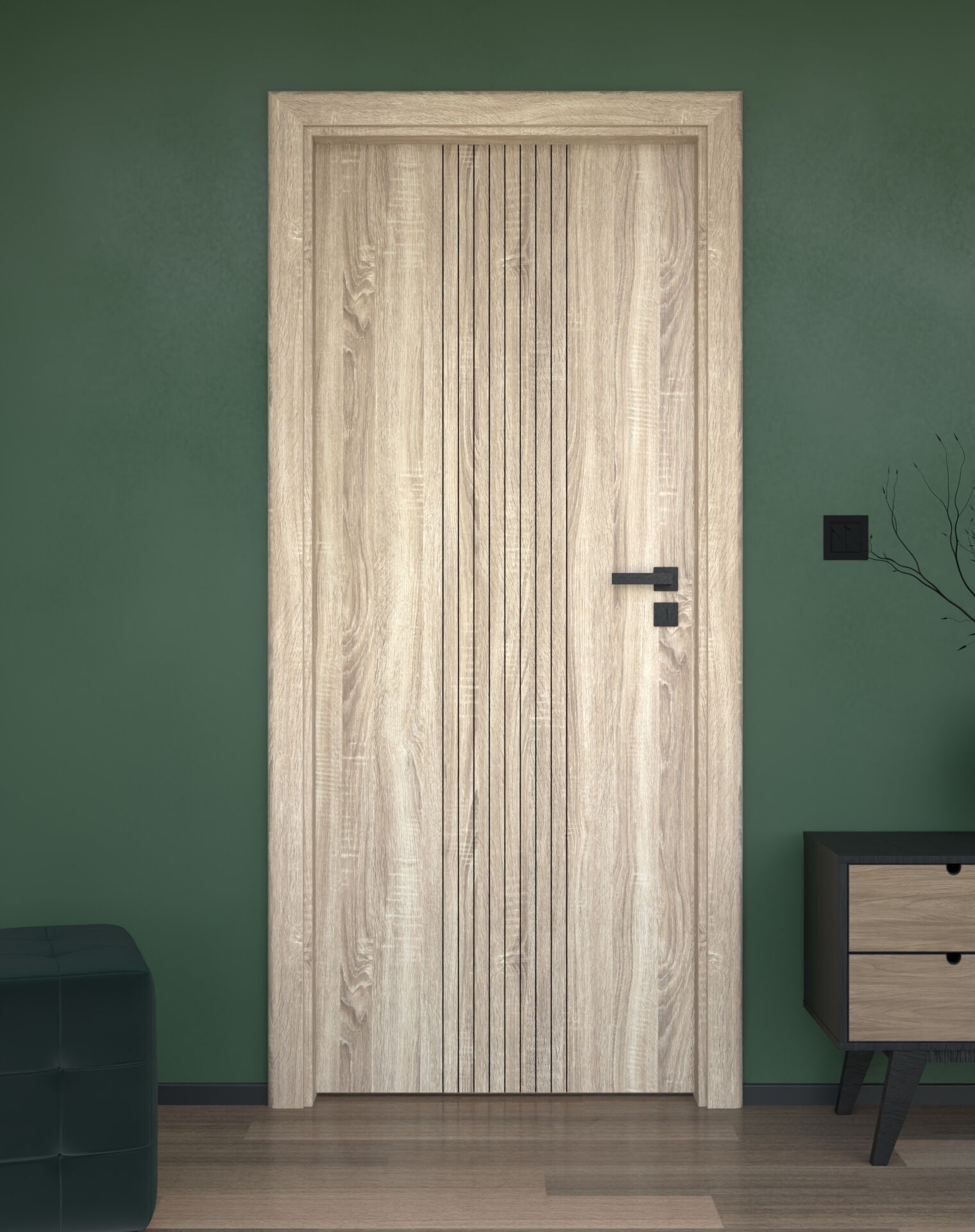 Drzwi wewnętrzne akustyczne Bastion Interior LUX-402 z ościeżnicą
